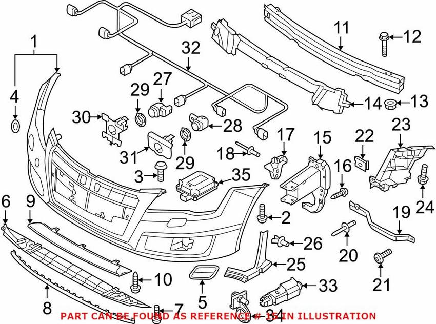 Audi Bumper Impact Bar Bracket - Front Driver Side 4G0807133F